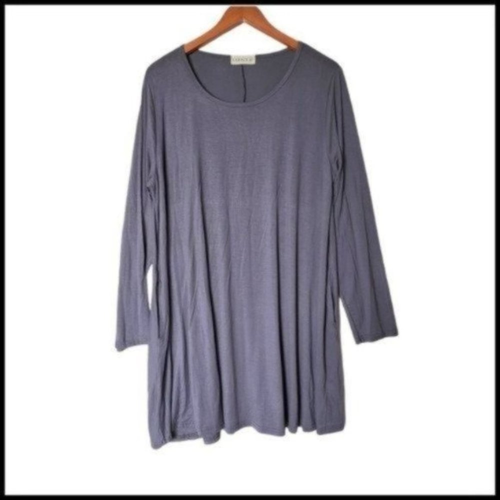 Larace Plus size Dress 2X Gray Long Sleeve Swing Pockets